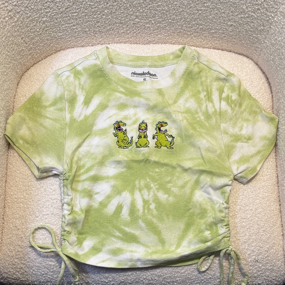 Nickelodeon (Rugrats) Lime Tie-Dye Cropped Tee